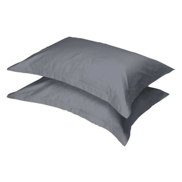 Oxford Charcoal Cotton 200tc Pillowcase Pair Oxford Charcoal Cotton 200tc Pillowcase Pair