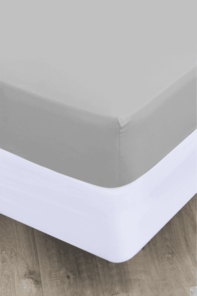 Grey Polycotton 144tc Fitted Sheet Grey Polycotton 144tc Fitted Sheet