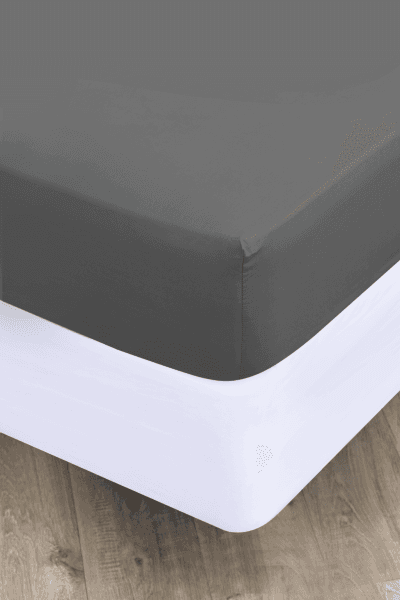 Charcoal Polycotton 144tc Fitted Sheet Charcoal Polycotton 144tc Fitted Sheet