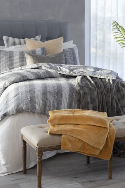 HOMER GREY DUVET COVER SET HOMER GREY DUVET COVER SET