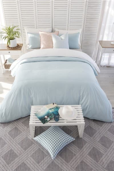 Duck Egg Washed Cotton Duvet Cover Set Duck Egg Washed Cotton Duvet Cover Set