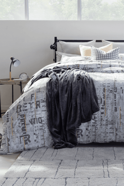 BRADY GREY DUVET COVER SET BRADY GREY DUVET COVER SET