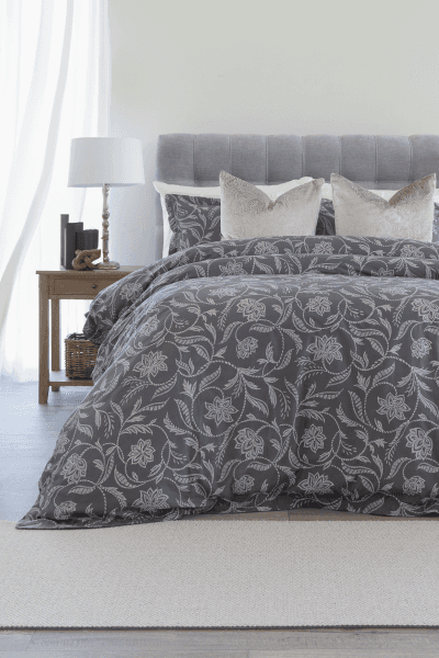 DIANE CHARCOAL DUVET COVER SET DIANE CHARCOAL DUVET COVER SET
