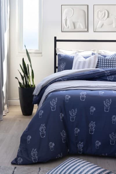 OLLIE STEEL BLUE DUVET COVER SET OLLIE STEEL BLUE DUVET COVER SET