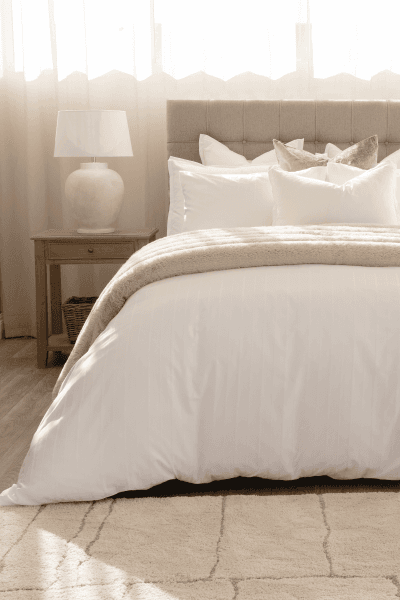 DANTE WHITE DUVET COVER SET DANTE WHITE DUVET COVER SET