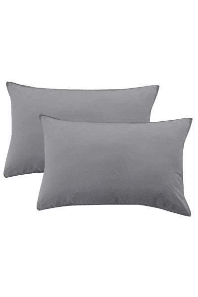 Charcoal Washed Cotton Pillowcase Pair Charcoal Washed Cotton Pillowcase Pair