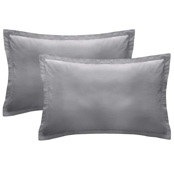 Oxford Charcoal Washed Cotton Pillowcase Pair Oxford Charcoal Washed Cotton Pillowcase Pair