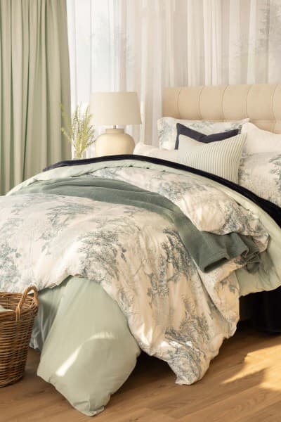 BOTANICAL TEAL DUVET COVER SET BOTANICAL TEAL DUVET COVER SET