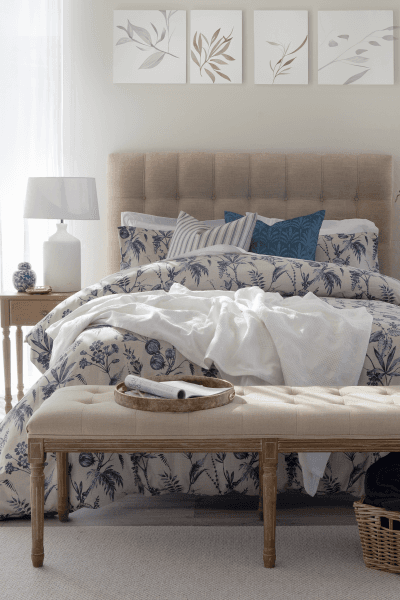 SANTINA MIDNIGHT BLUE DUVET COVER SET SANTINA MIDNIGHT BLUE DUVET COVER SET